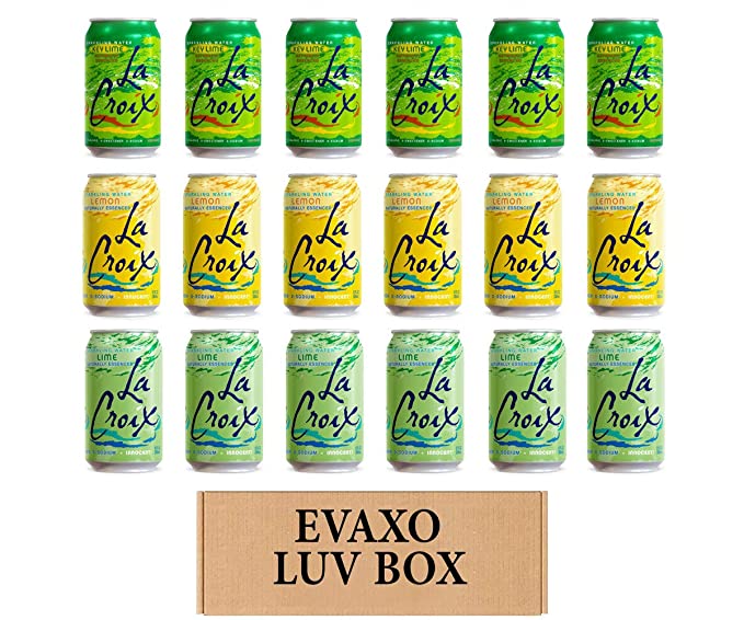 LUV BOX- variety La croix sparkling water cans 12 oz. pack of 18 , KeyLime , Lemon , Lime.by evaxo - 343528907179