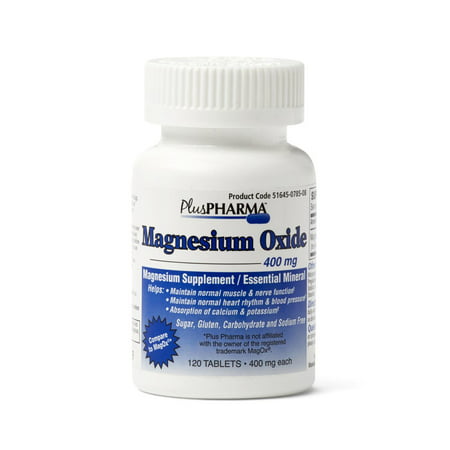 PlusPharma Magnesium Oxide Tablet 400 mg 120/Bottle Pack of 3 - 344118652691