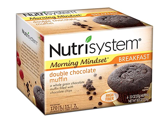 Nutrisystem Morning Mindset Double Chocolate Muffins, 2 oz, 4 count - 349361367897
