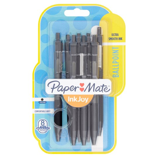Paper Mate InkJoy 300 Ballpoint Pens, Black, 8 Count - 3501179565798