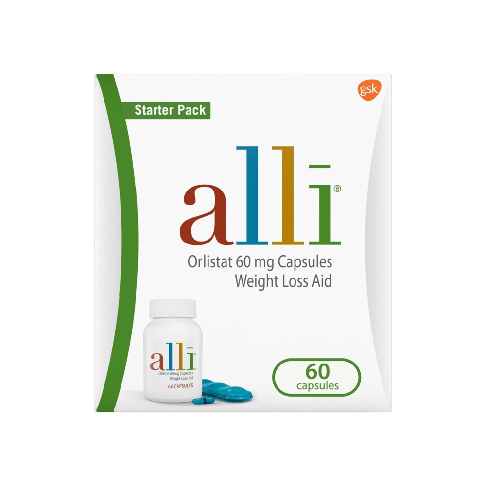 ALLI Orlistat 60mg Weight Loss Aid Starter Kit Capsules - 60ct - 353100467625