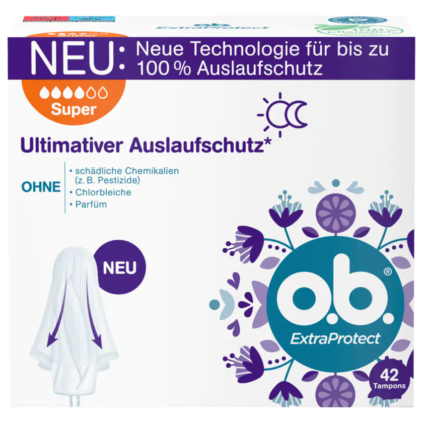 o.b. Tampons Flexia Tag+Nacht Super 42 Stück - 3574661322735