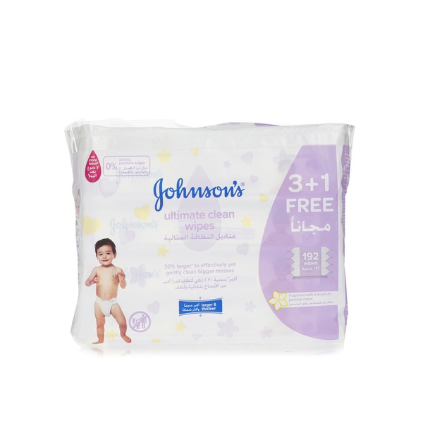 Johnsons Ultimate Clean baby wipes x192 - Waitrose UAE & Partners - 3574661449883