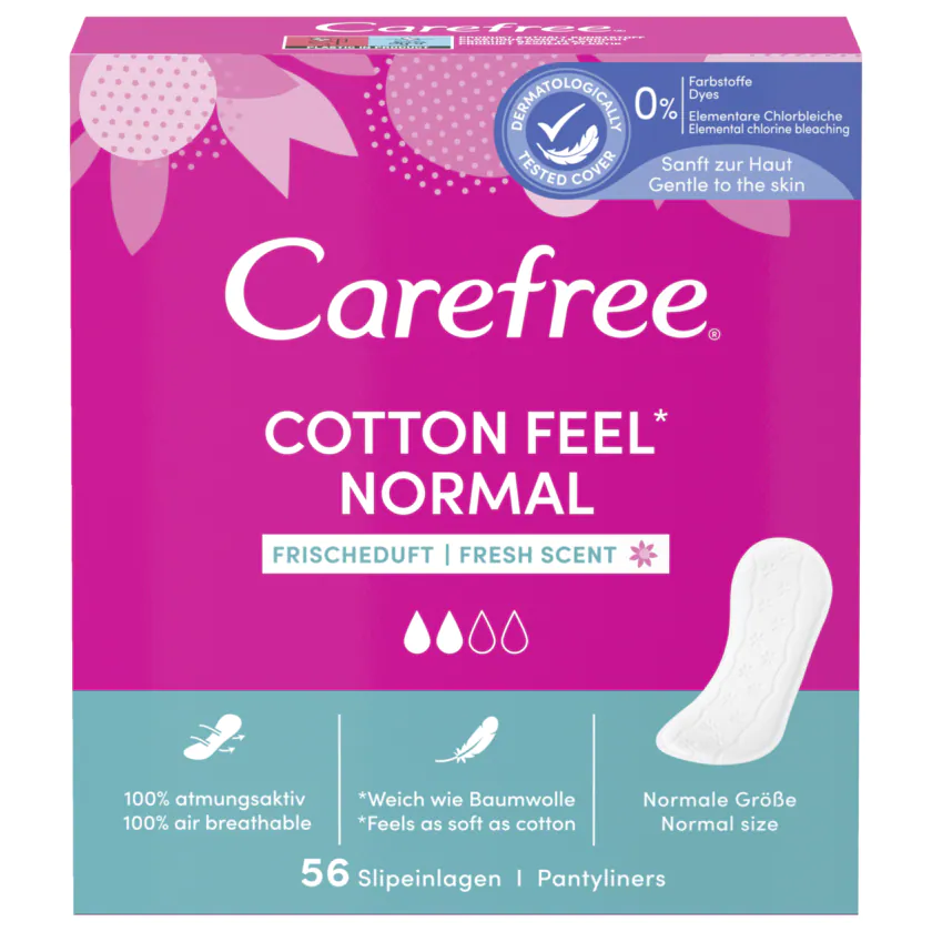 Carefree Cotton Slipeinlagen Frischeduft 56 Stück - 3574661485492
