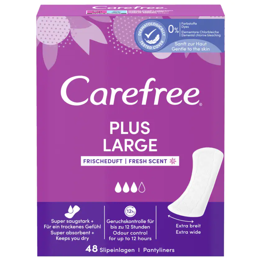 Carefree Plus Slipeinlagen Large Frischeduft L 48 Stück - 3574661487373