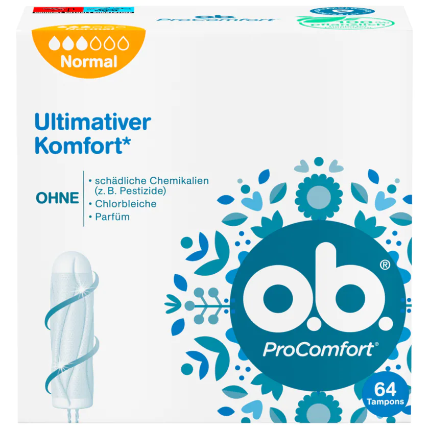 o.b. Tampons ProComfort Normal 64 Stück - 3574661582474