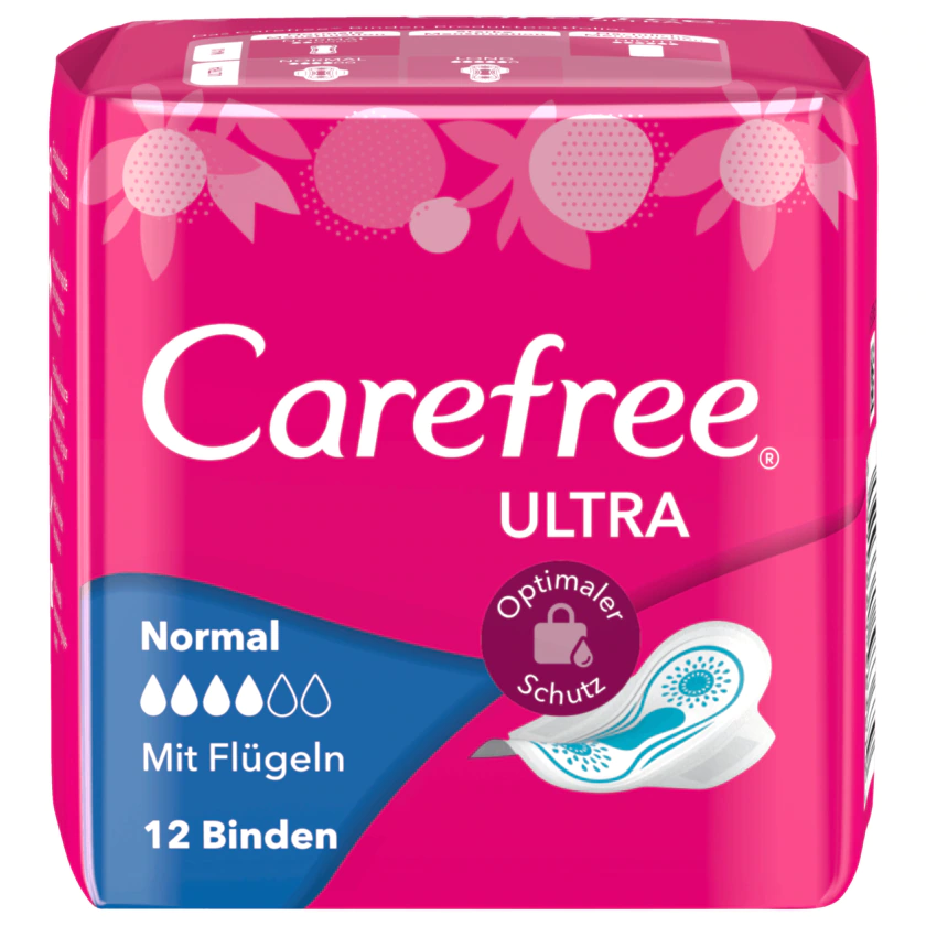 Carefree Ultra Binden Normal mit Flügeln 12 Stück - 3574661583679