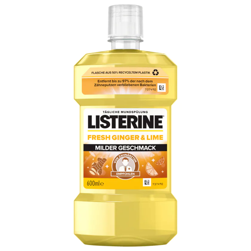 Listerine Mundspülung Fresh Ginger & Lime 600ml - 3574661608464