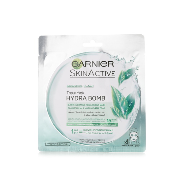 Garnier SkinActive green tea face tissue mask for normal to oily skin 32g - Waitrose UAE & Partners - 3600542065016