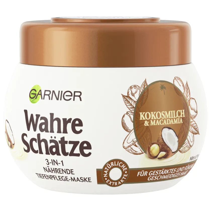 Garnier Wahre Schätze Haarmaske Kokosmilch & Macadamia 300ml - 3600542076838