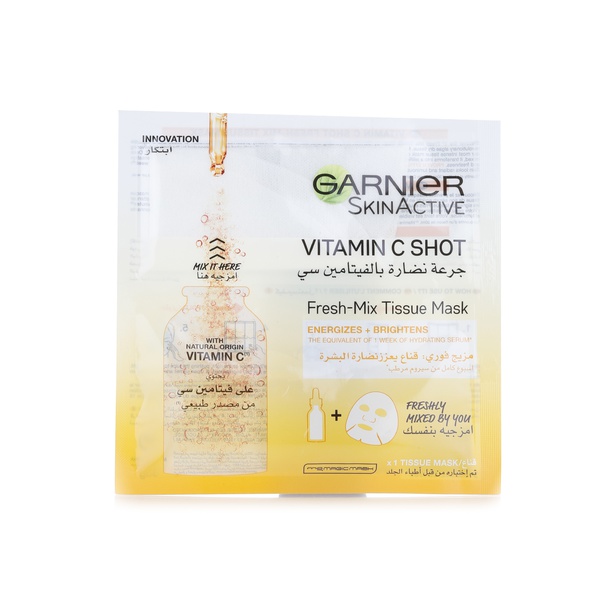 Garnier SkinActive vitamin C shot fresh mix tissue mask 33g - Waitrose UAE & Partners - 3600542224505