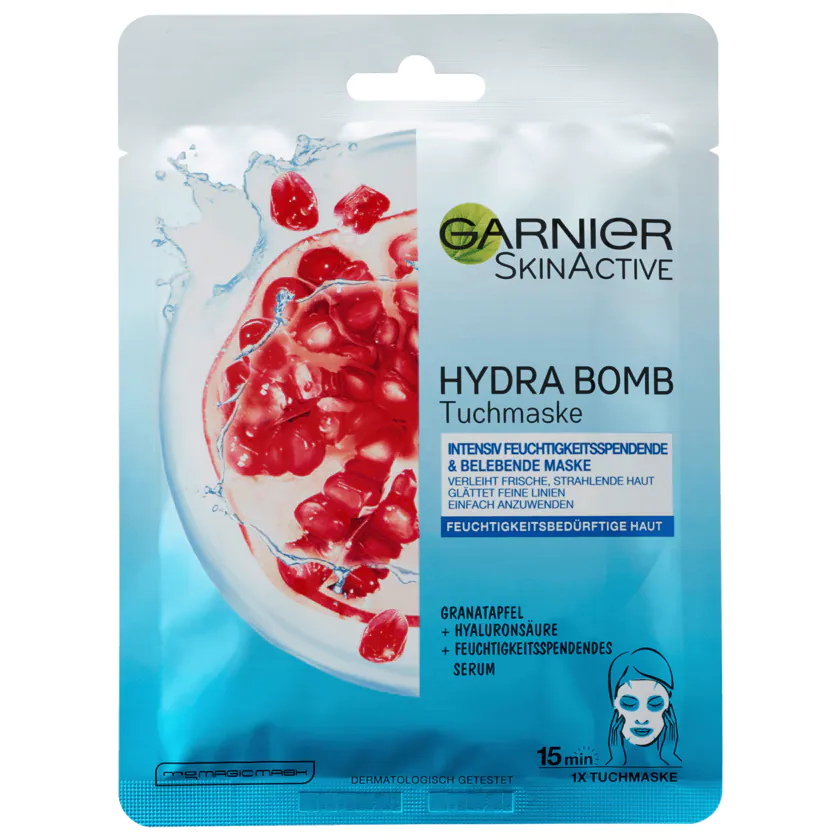 Garnier SkinActive Tuchmaske Hydra Bomb Granatapfel 1 Stück - 3600542383431
