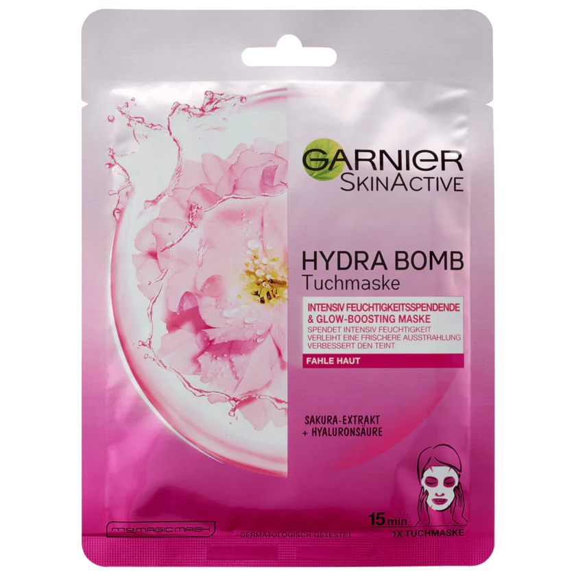 Garnier SkinActive Tuchmaske Hydra Bomb Sakura 1 Stück - 3600542383455