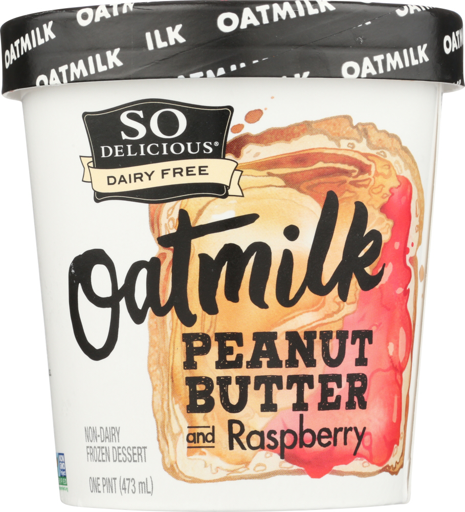 SO DELICIOUS: Oatmilk Peanut Butter and Raspberry, 16 oz - 0366320710198
