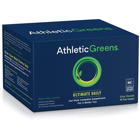 Athletic Greens Ultimate Daily, Whole Food Sourced All in One Greens Supplement, Superfood Powder, Gluten Free, Vegan and Keto Friendly, NSF Certified, Travel Packs (30 Individual Packs) - 370301692854
