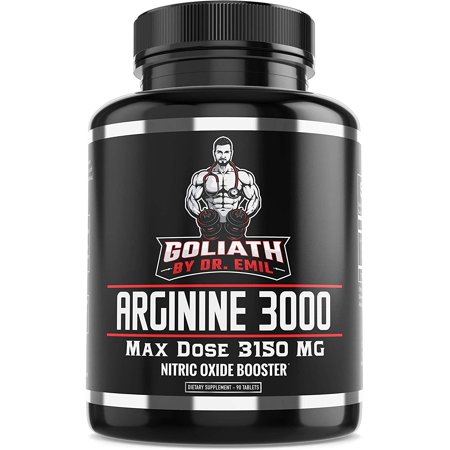 Dr. Emil - L Arginine (3150mg) Highest Capsule Dose - Nitric Oxide Supplement for Muscle Growth, Vascularity, Endurance and Heart Health (AAKG and HCL) - 90 Tablets - 370301730426