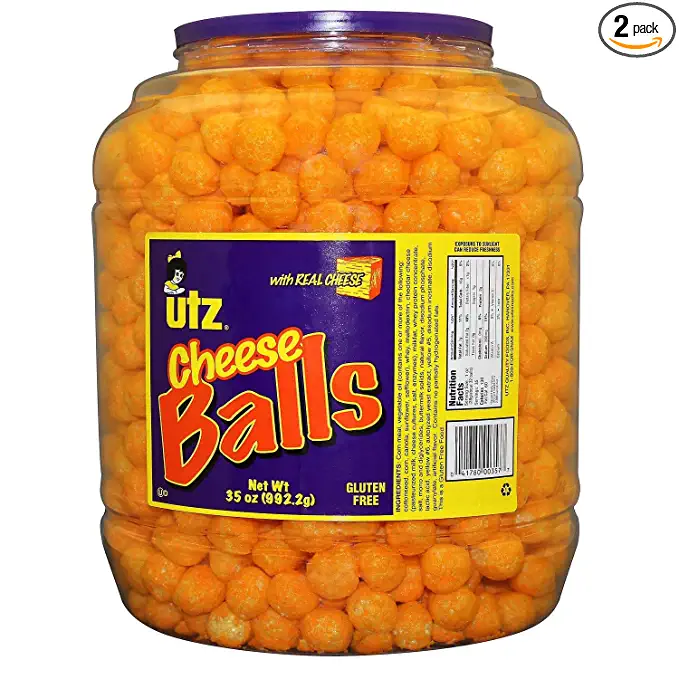  Utz Cheese Balls, 35 oz Barrel - PACK OF 2 - 743272204942