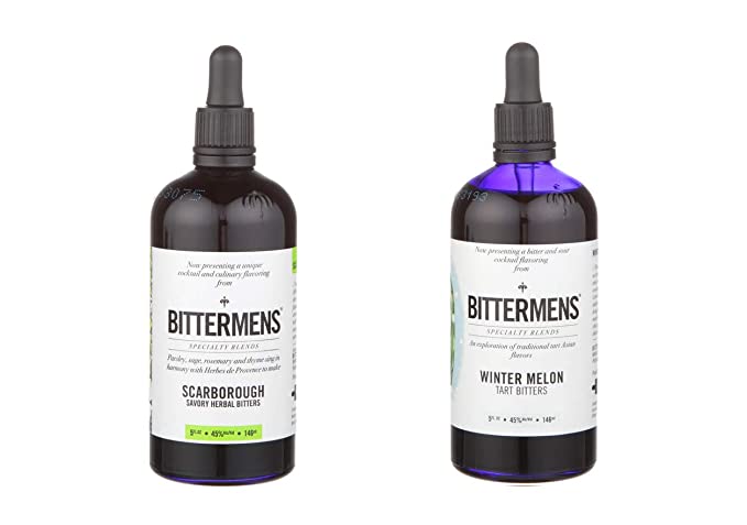 LUV BOX-Variety BITTERMENS BITTERS,5 Oz,Pack of 2,SCARBOROUGH,WINTER MELON SMALL BATCH BY Evaxo - 370621474062