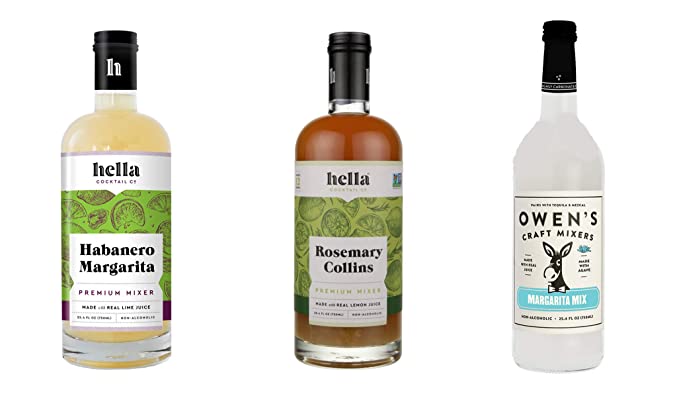 LUV BOX-Variety Margarita Mix,750 ml,Pack of 3,HELLA COCKTAIL CO. HABANERO MARGARITA MIX,HELLA COCKTAIL CO. ROSEMARY COLLINS COCKTAIL MIX,OWEN'S CRAFT MIXERS MARGARITA MIX .By Evaxo - 370621476592