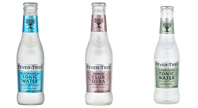 LUV BOX-Variety FEVER TREE Tonic Water and Club Soda Mix,200 ml,Pack of 24,CLUB SODA,MEDITERRANEAN TONIC WATER,ELDERFLOWER TONIC WATER.By Evaxo - 370621477414