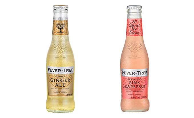 LUV BOX-Variety FEVER TREE COCKTAIL MIXERS,200 ml,Pack of 24,GINGER ALE,SPARKLING PINK GRAPEFRUIT.By Evaxo - 370621478459