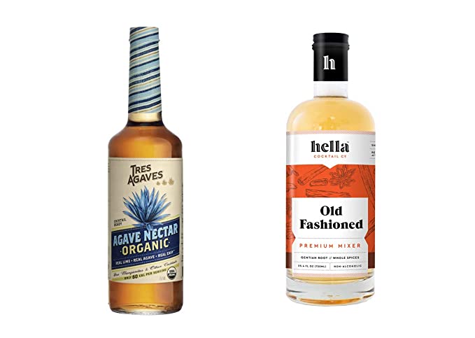  LUV BOX-Variety COCKTAIL MIXERS,750 ml,Pack of 2,TRES AGAVES AGAVE NECTAR,HELLA COCKTAIL CO. OLD FASHIONED MIX,  - 370621478732
