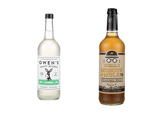  LUV BOX-Variety COCKTAIL MIXERS,750 ml,Pack of 2,OWEN'S CRAFT MIXERS MINT + CUCUMBER + LIME MIXER,HELLA COCKTAIL CO. MOSCOW MULE MIX  - 370621478824
