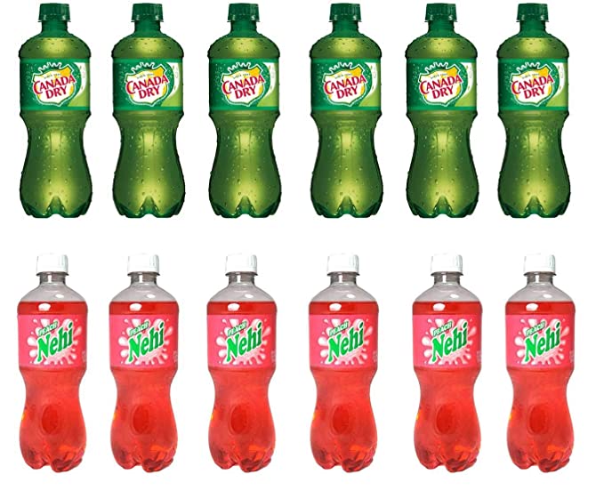 LUV BOX-Variety Soft Drinks Pack , 20 oz , Pack of 12,CANADA DRY GINGER ALE , Nehi Peach - 370621491588