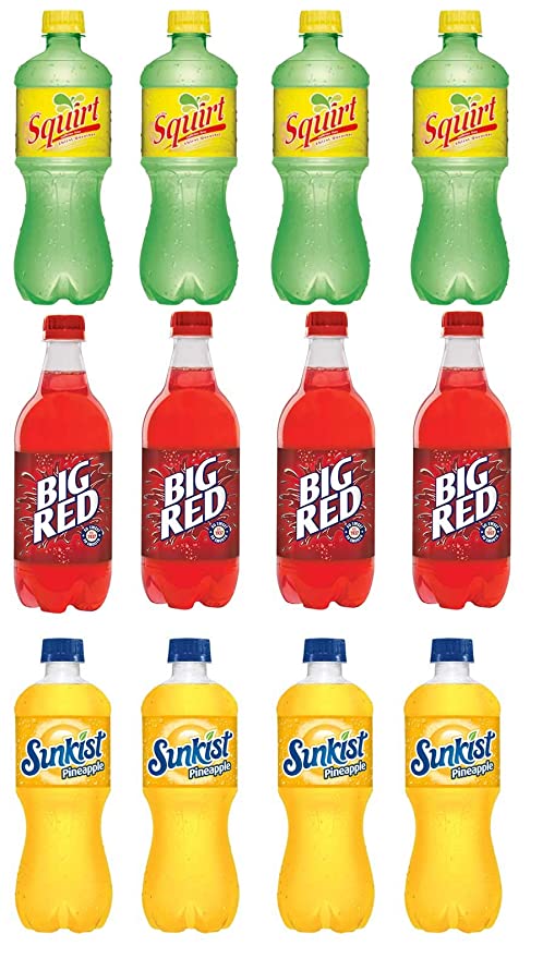  LUV BOX-Variety Soft Drinks Pack , 20 oz , Pack of 12, SQUIRT GRAPEFRUIT , Big Red , SUNKIST PINEAPPLE  - 370621493759