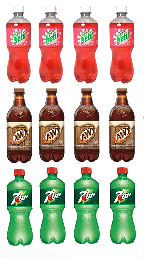 LUV BOX-Variety Soft Drinks Pack , 20 oz , Pack of 12, 7UP , A&W ROOT BEER , Nehi Peach - 370621494091