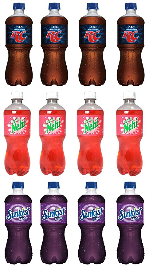  LUV BOX-Variety Soft Drinks Pack , 20 oz , Pack of 12, RC COLA , SUNKIST GRAPE , Nehi Peach  - 370621494701