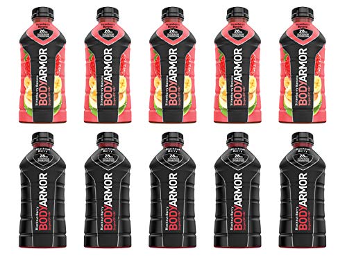  LUV-BOX Variety BODYARMOR Sports Drink pack of 10 , 28 fl oz , STRAWBERRY BANANA ,BLACKOUT BERRY  - 370621496262