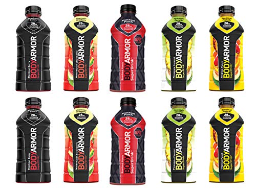 LUV-BOX Variety BODYARMOR Sports Drink pack of 10 , 28 fl oz , BLACKOUT BERRY , TROPICAL PUNCH , WATERMELON STRAWBERRY , KNKOT PUNCH ,PINEAPPLE COCONUT - 370621496354