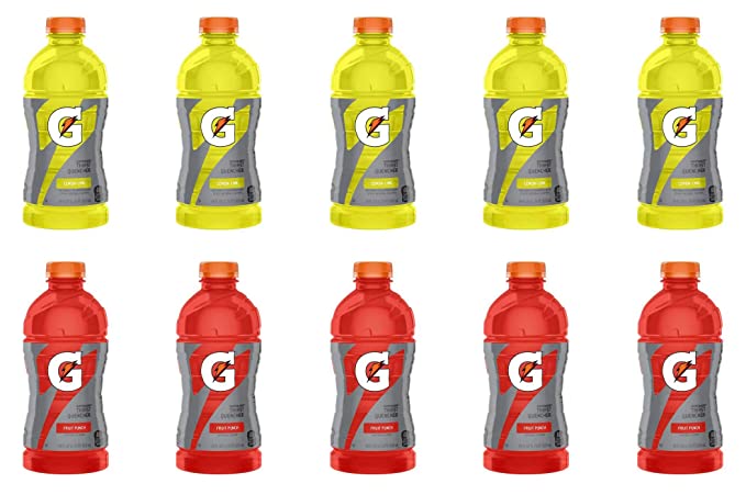 LUV BOX - Variety Gatorade pack , 28 oz Bottles , pack of 10 , Lemon Lime , Fruit Punch - 370621499089