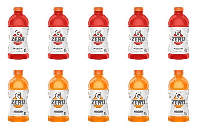 LUV BOX - Variety Gatorade Zero pack , 28 oz Bottles , pack of 10 , Fruit Punch , Orange - 370621499317
