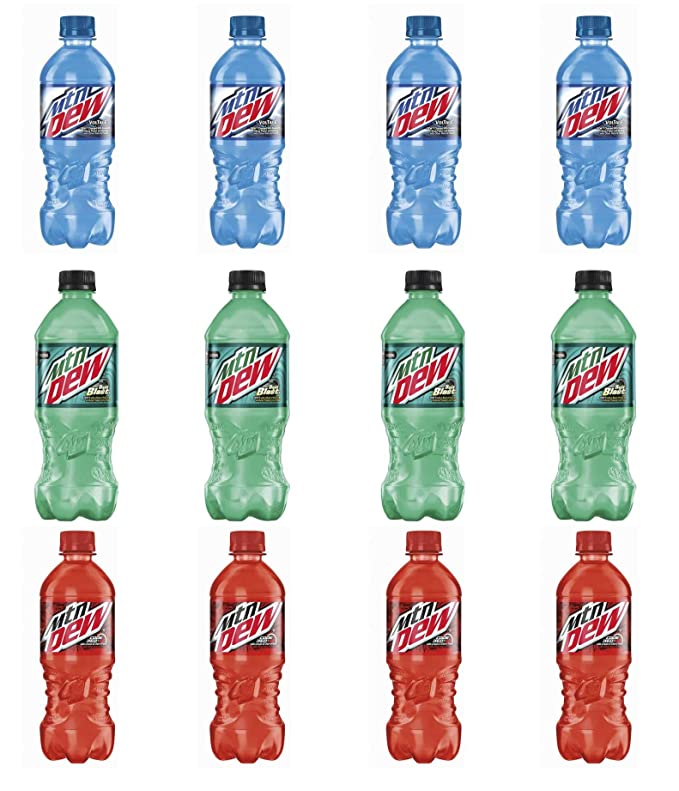  LUV BOX - Variety Mtn Dew pack , 20 oz Bottles , pack of 12 , Voltage Raspberry Citrus , Code Red ,Baja Blast LTO  - 370621499621