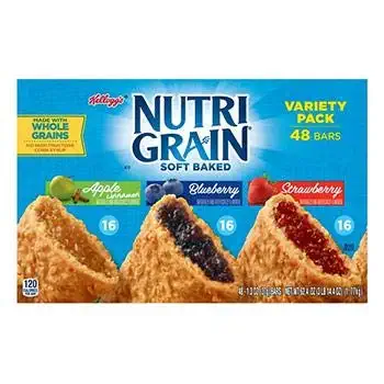 Evaxo Nutri-Grain Bars Good source of 8 vitamins and minerals Good source of fiber, 2 pk. / 48 ct. #N - 370621545250