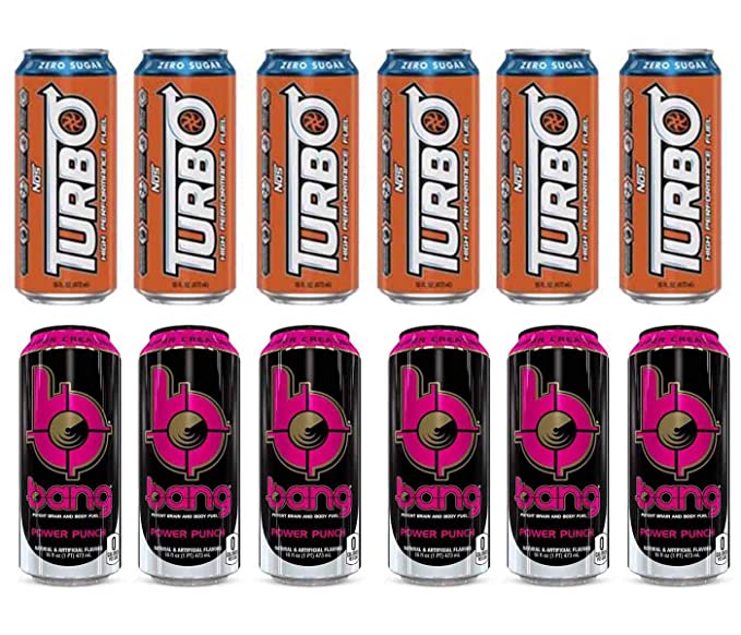  LUV BOX- variety Energy drink 16 oz. pack of 12 , NOS ENERGY TURBO CANS , Bang Power Punch .by evaxo  - 370621578081