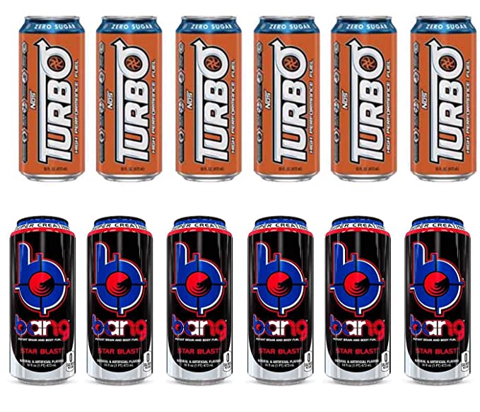 LUV BOX- variety Energy drink 16 oz. pack of 12 , NOS ENERGY TURBO CANS , Bang Star Blast .by evaxo - 370621578159