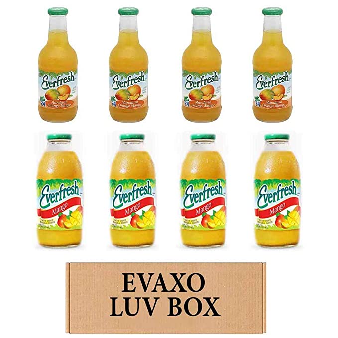 LUV BOX- variety Everfresh Juice 16 oz. pack of 8 , Everfresh Mandarin Orange Mango , Everfresh Mango. by evaxo - 370621592964