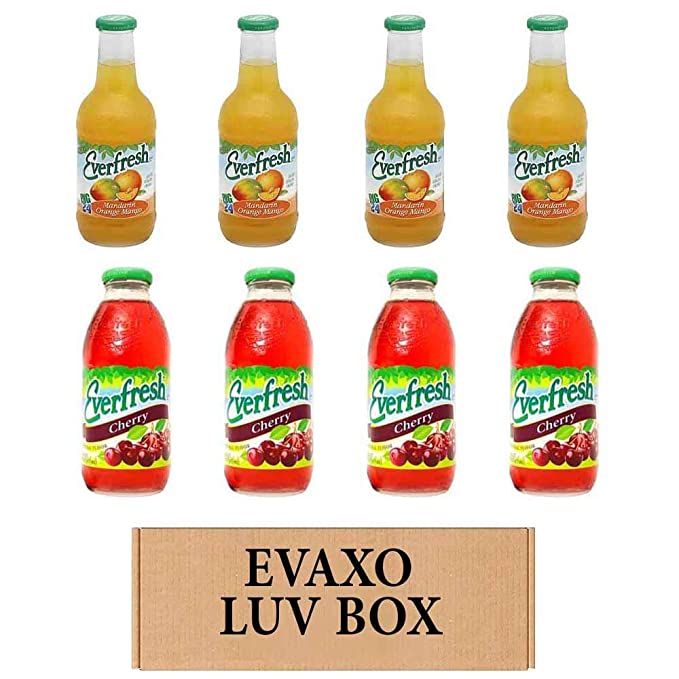  LUV BOX- variety Everfresh Juice 16 oz. pack of 8 , Everfresh Mandarin Orange Mango , Everfresh Cherry. by evaxo  - 370621593138