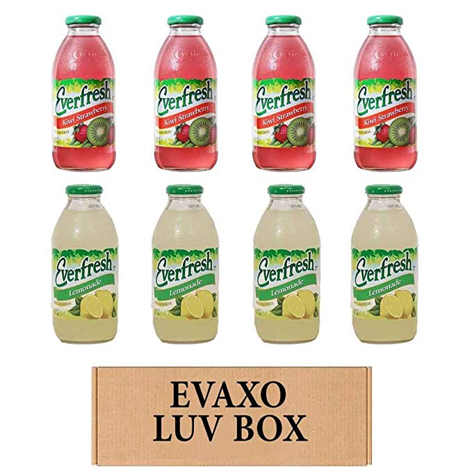  LUV BOX- variety Everfresh Juice 16 oz. pack of 8 , Everfresh Kiwi Strawberry , Everfresh Lemonade. by evaxo  - 370621593411