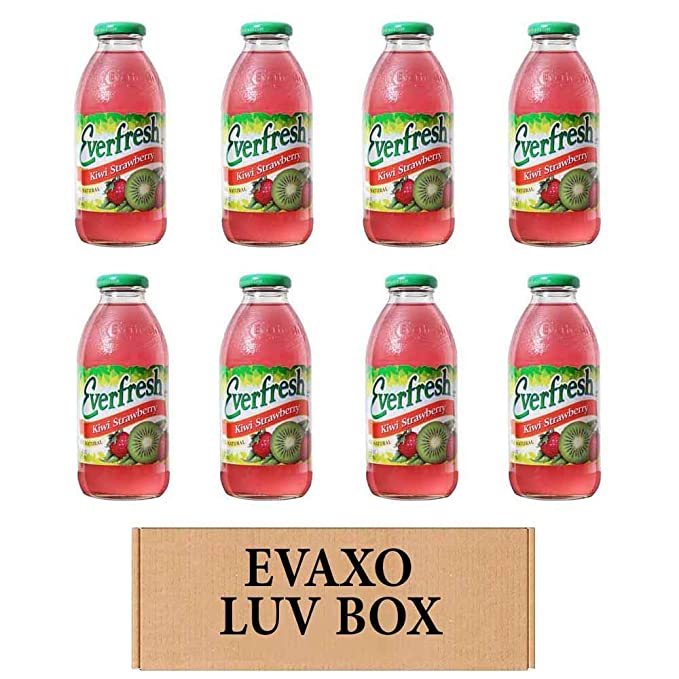  LUV BOX- variety Everfresh Juice 16 oz. pack of 8 , Everfresh Kiwi Strawberry , Everfresh 100% Juice- Kiwi Strawberry. by evaxo  - 370621593695