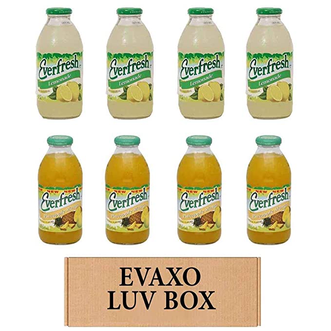 LUV BOX- variety Everfresh Juice 16 oz. pack of 8 , Everfresh Lemonade , Everfresh Pineapple Mango. by evaxo - 370621593824