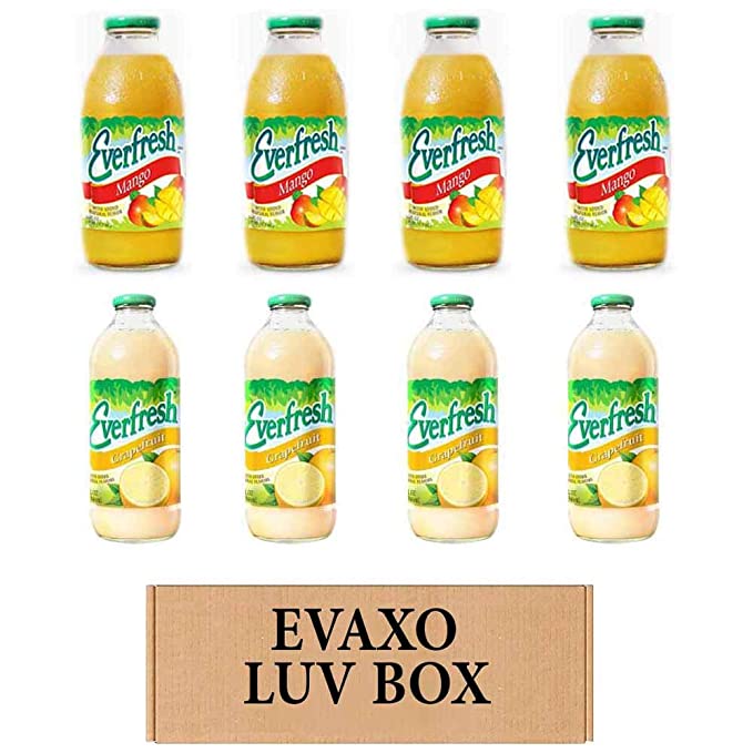  LUV BOX- variety Everfresh Juice 16 oz. pack of 8 , Everfresh Mango , Everfresh Grapefruit Juice. by evaxo  - 370621594319