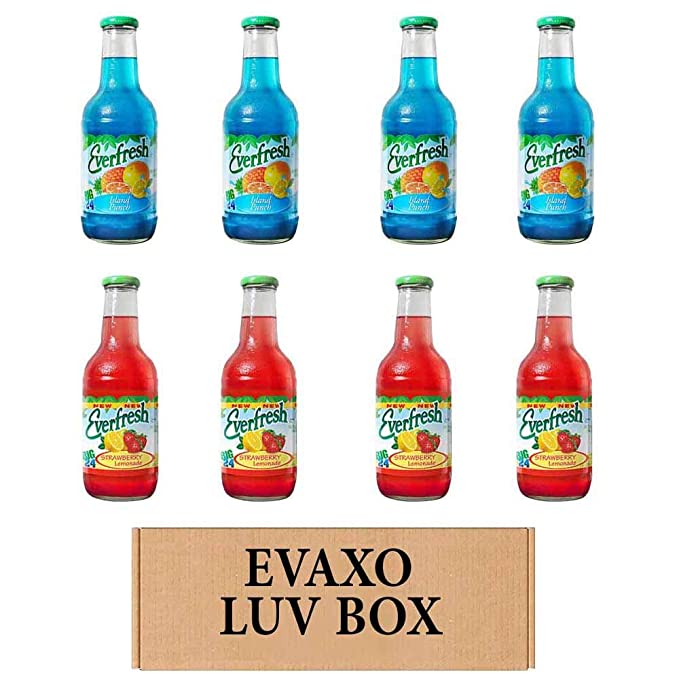  LUV BOX- variety Everfresh Juice 24 oz. pack of 8 , Everfresh Island Punch , Everfresh Strawberry Lemonade .by evaxo  - 370621596856