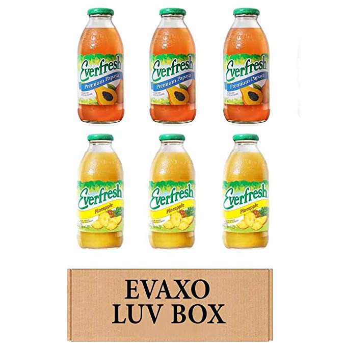  LUV BOX- variety Everfresh Juice 32 oz. pack of 6 , Everfresh Premium Papaya , Everfresh Pineapple Juice .by evaxo  - 370621597938