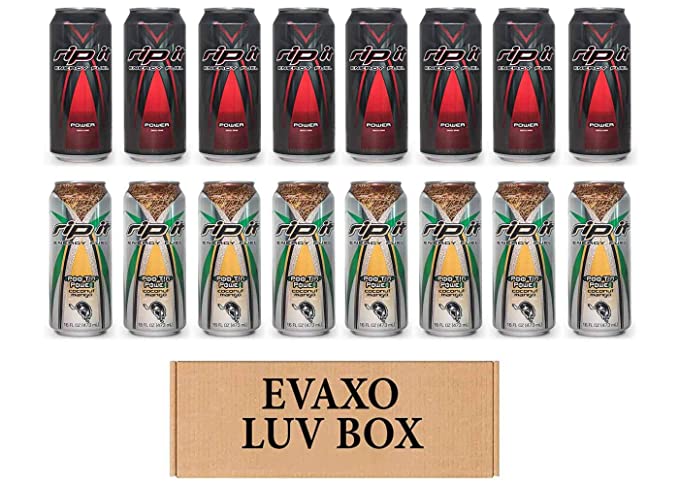 LUV BOX- Variety Rip It Energy Fuel Drinks 16 oz. pack of 16 , RIP IT Power , RIP IT Poo Tin Power. by evaxo - 370621598591