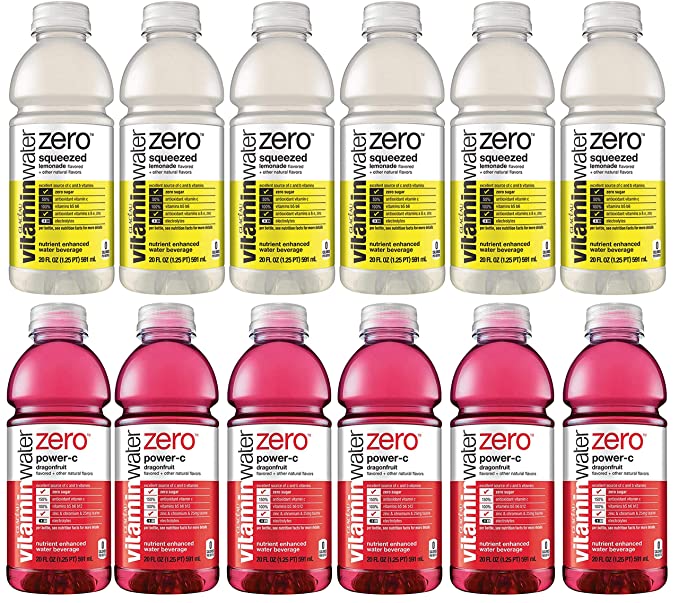 LUV-BOX Variety VITAMINWATER ZERO Sports drink pack , pack of 12 , 20fl oz , squeezed, rise - 370621601475