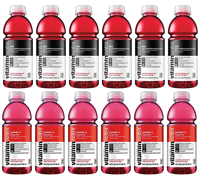 LUV-BOX Variety VITAMINWATER Sports drink pack , pack of 12 , 20fl oz , xxx, power-c  - 370621601819